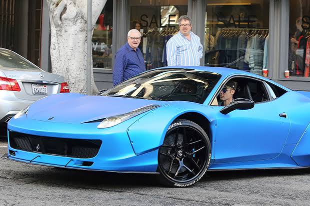 The repainted Ferrari before the auction