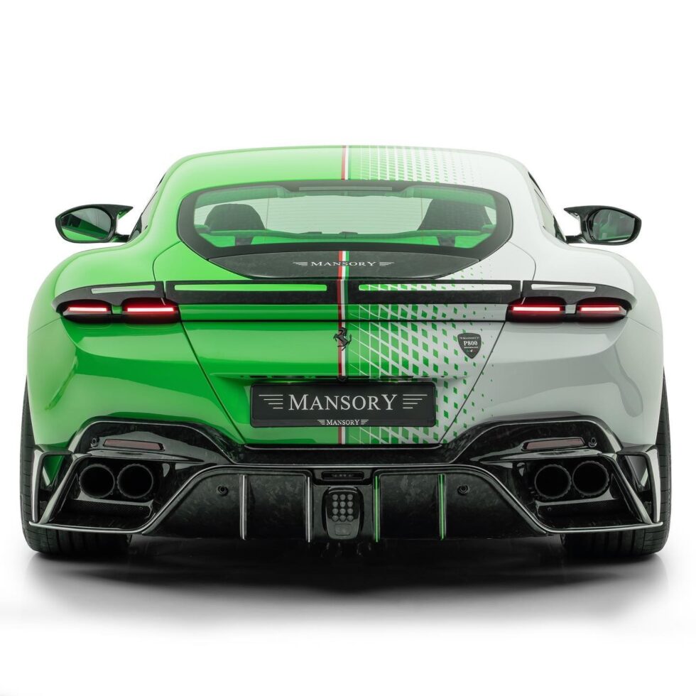 The back  Design Of The Ferrari Roma, AKA Tempesta Verde