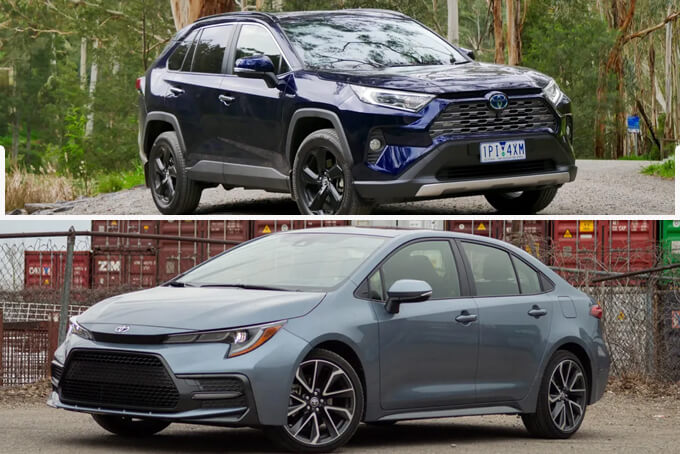 2020 Toyota RAV4 and 2020 Toyota Corolla