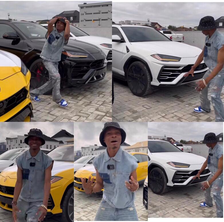 Ola of Lagos shows off N800 Million worth Lamborghini Urus cars