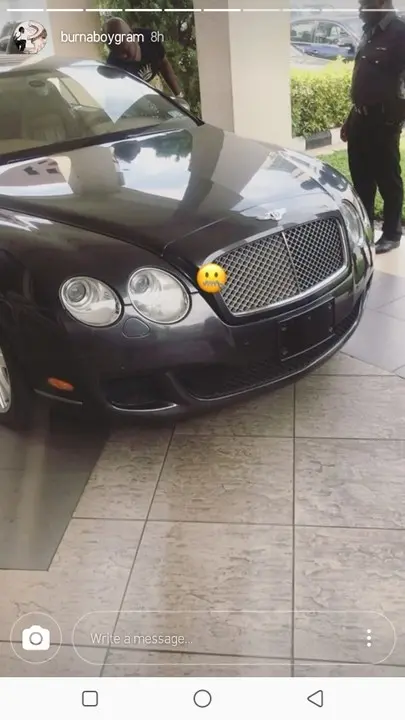 burna boy Bentley Continental GT