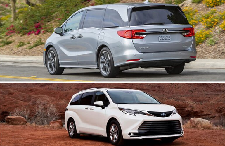 2022 toyota sienna and 2022 honda odyssey