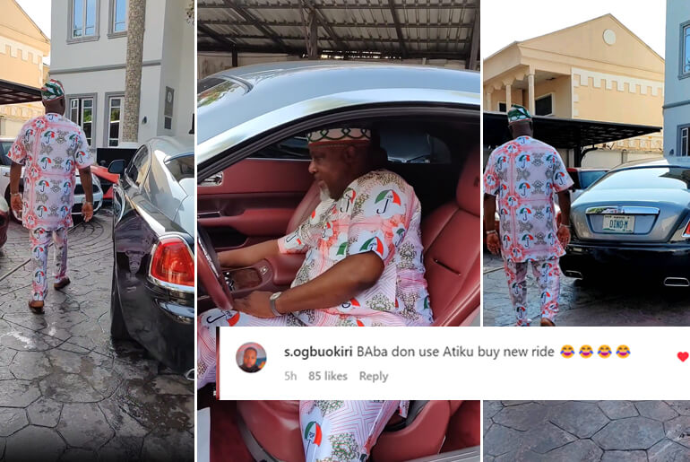 “Baba Don Use Atiku Buy New Ride” - Reaction as Dino Melaye showoff his car garage