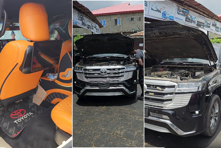 “Small Thing The Car Don Catch Fire”: Car Dealer Laments How ₦80m worth of 2022 Land Cruiser SUV Nearly Caught Fire Due To Bad Mechanics