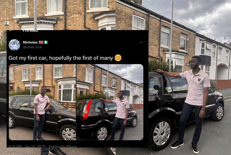 Nigerian Student Rejoice as he Buys His First Car 9 Months After Moving To The UK