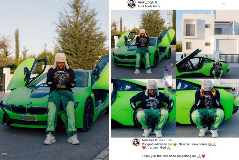 Fans React As Upcoming Nigerian Singer Berry Tiga Acquires BMW Supercar Worth Millions