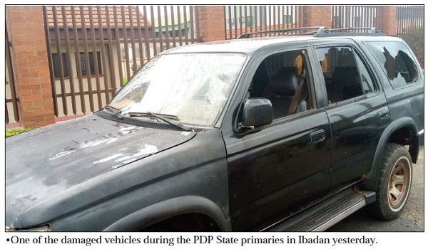 Gunshots rock venue, 50 vehicles damaged as PDP holds parallel congresses in Oyo