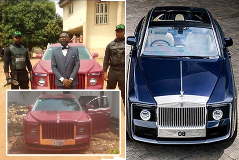 Meet Nigerian Man Converts His Toyota Venza to Luxury Rolls Royce Sweptail Himself