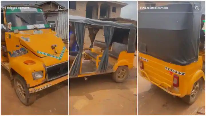 Video Goes Viral As Talented Nigerian Man Builds Keke-Napep, G-Wagon lookalike