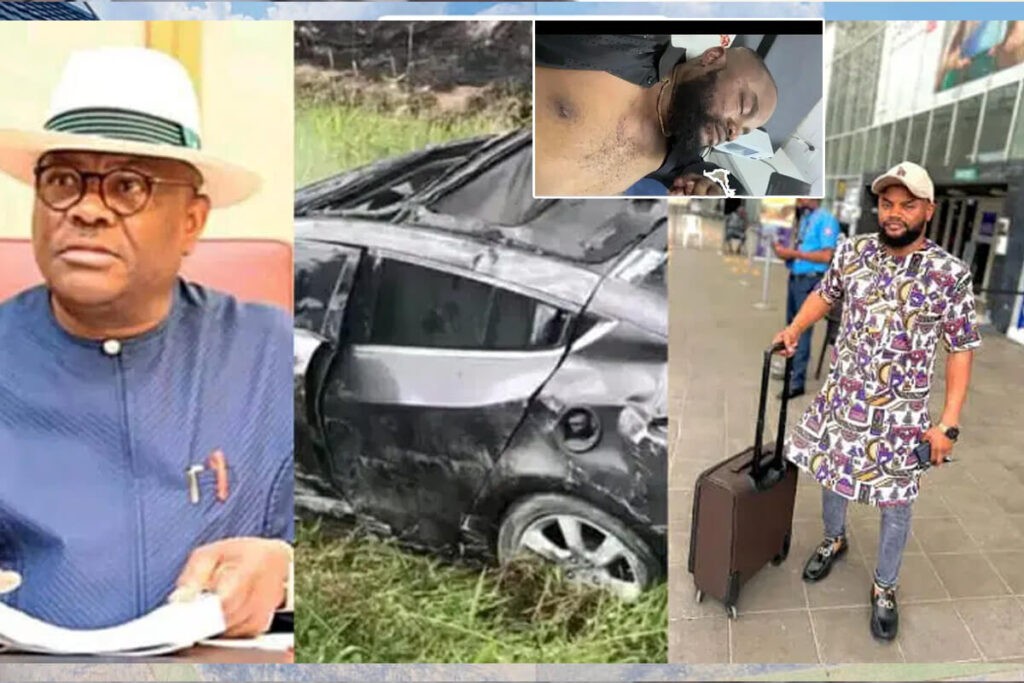 Lead singer of Nyesom Wike’s band survives ghastly car accident