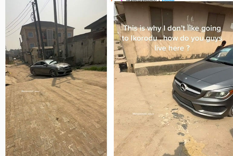 Man says after having trouble getting his Benz through the bad road