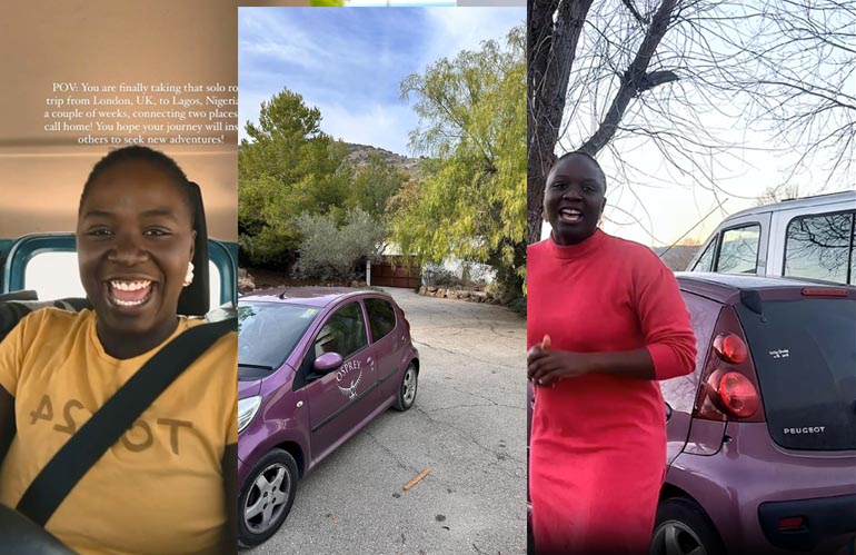 Nigerian Lady Solo Drives From London to Lagos, Modifies Her Car to Live in it