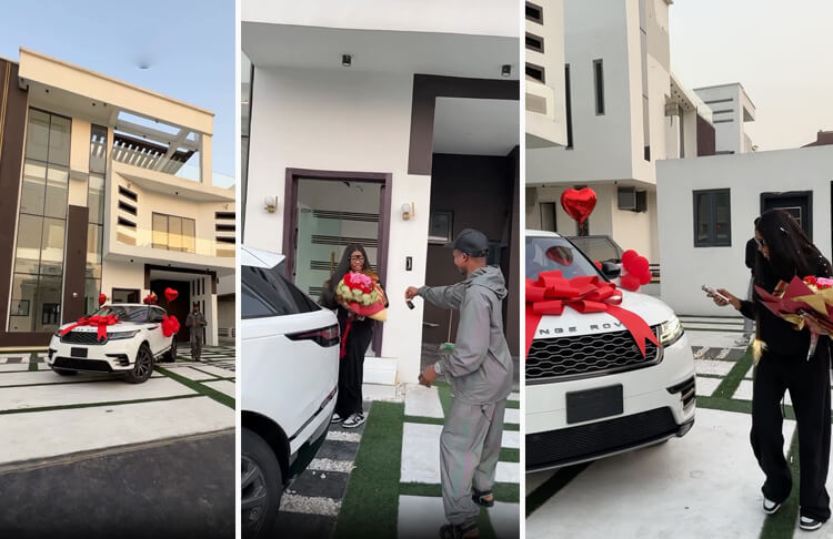 Ola of Lagos Shares Video of a Man Who Gifted His Wife a Brand New Range Rover and a House for Christmas