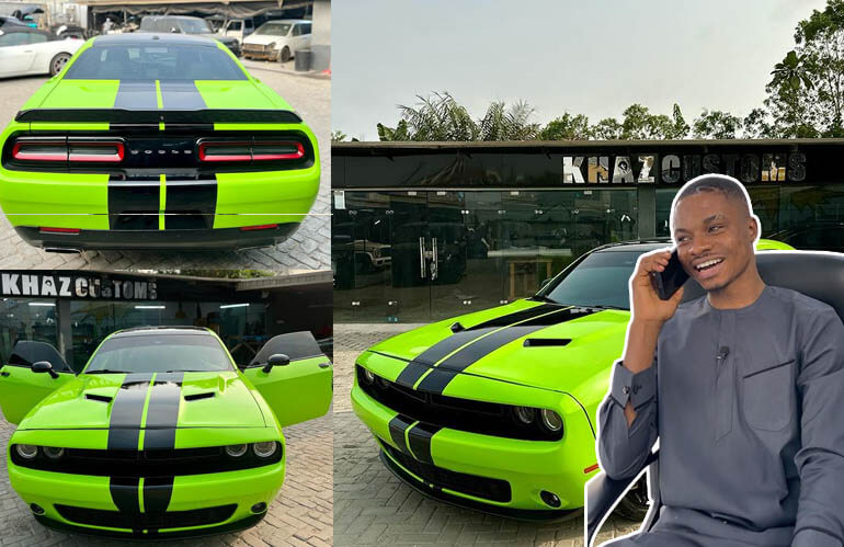 Ola of Lagos on the next level, Wrap his New Dodge Challenger SRT Hellcat