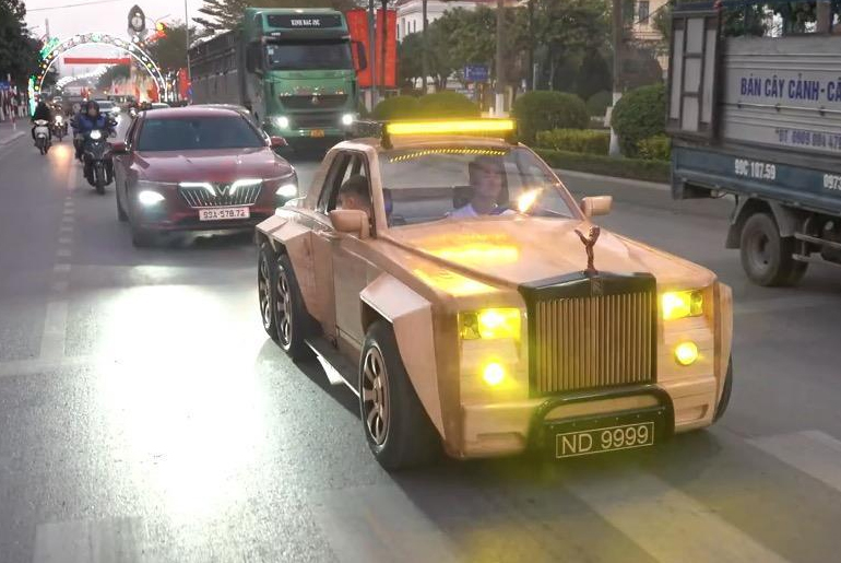 Take A Look At The Wooden 6 x 6 Rolls-Royce Phantom That Drives Like A ₦333 million Luxury Car