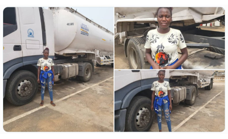 Meet Yemi a 26-year-old fuel truck driver who driving vehicles at the age of 21