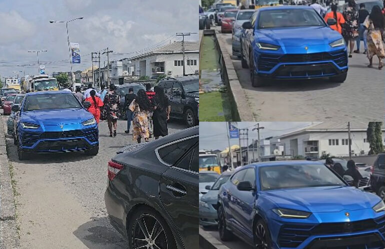 The Moment A Man Who Drove His N330 Million Lamborghini Urus to Church Was Spotted