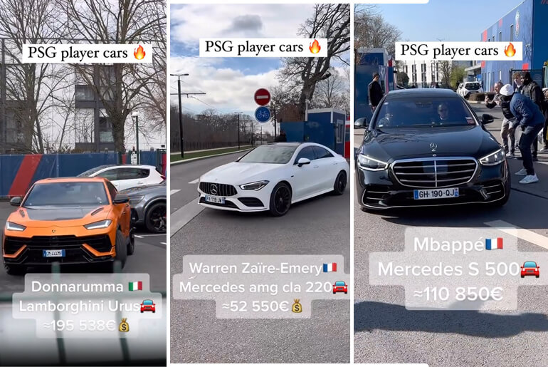 The Moment Cars Of PSG Players Were Spotted