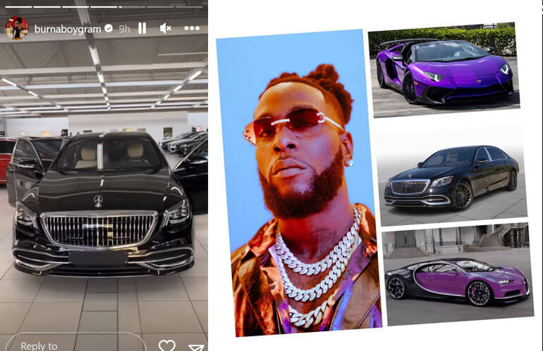 Burna Boy Splashes billions of Naira as he Buys Lamborgini & Maybach Benz, Bugatti on the Way