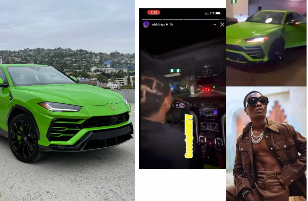 Wizkid spotted driving his Green Lamborghini Urus SUV worth over N166Million in Lagos