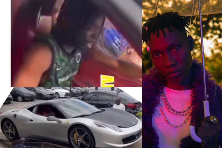 An Image showing Nigerian Singer, Zinoleesky's Ferrari 458 Italia