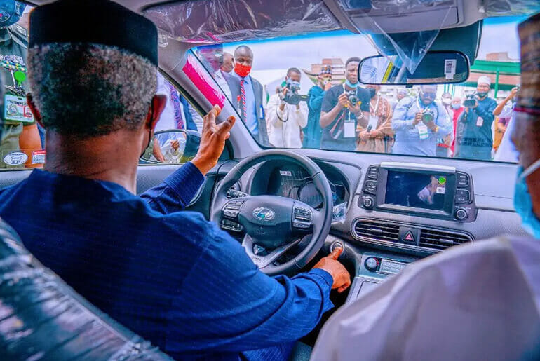 osinbajo driving electric car