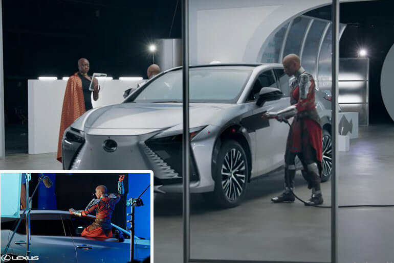 Black Panther 2 - Wakanda Forever - BEHIND THE SCENES OF First-Ever Lexus Fully-Electric RZ 450e