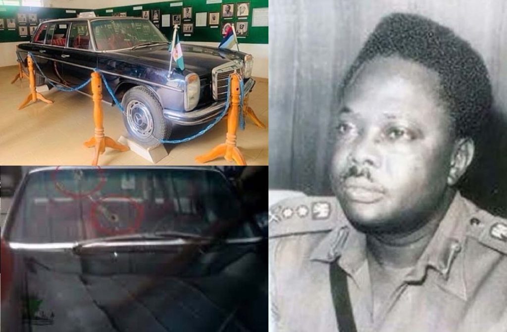 General Murtala Muhammad bullet-riddled metallic-black Mercedes Benz 230.6