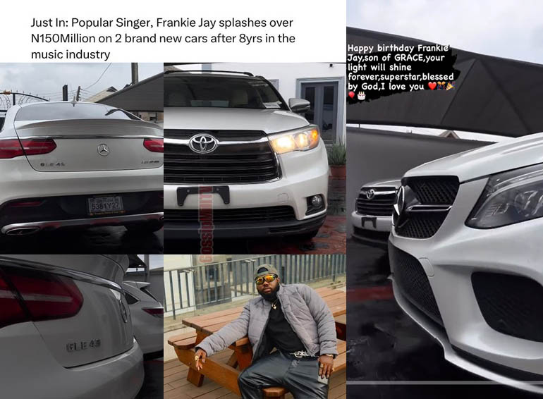 Popular Singer, Frankie Jay splashes over N150 Million on 2 brand new cars after 8yrs in the music industry