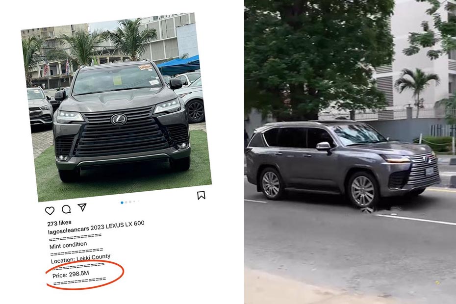 Tunde Ednut react after spotting 2023 Lexus LX 600 for 298 million naira in Nigeria